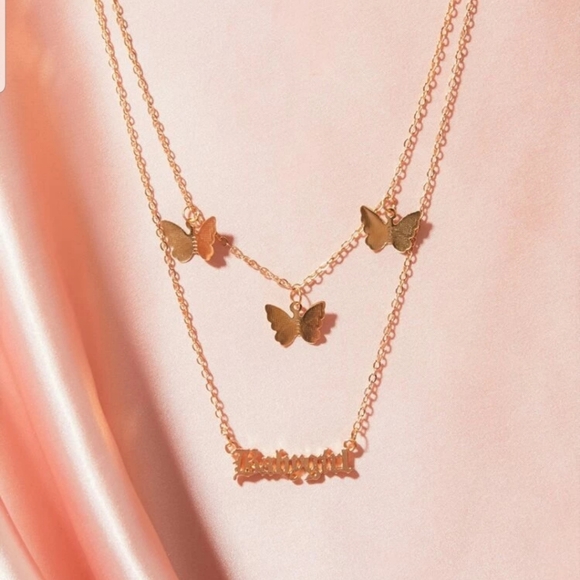 *Babygirl* Butterfly Necklace - Picture 2 of 3